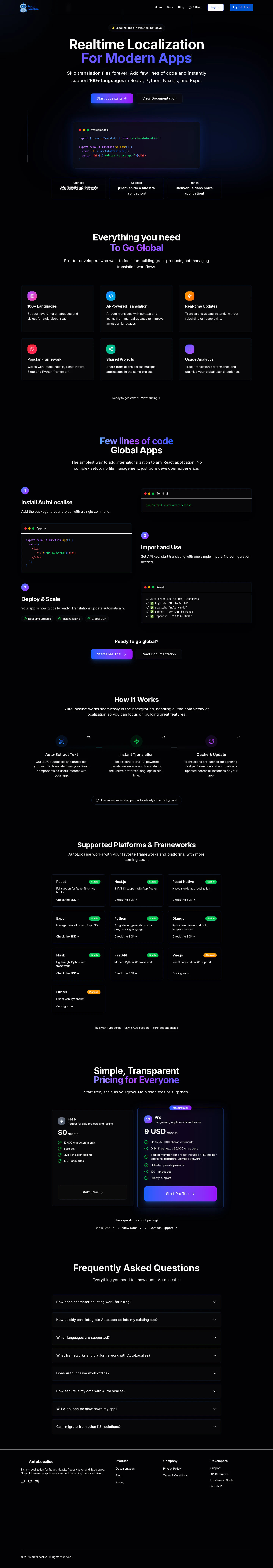 autolocalise.com Landing Page