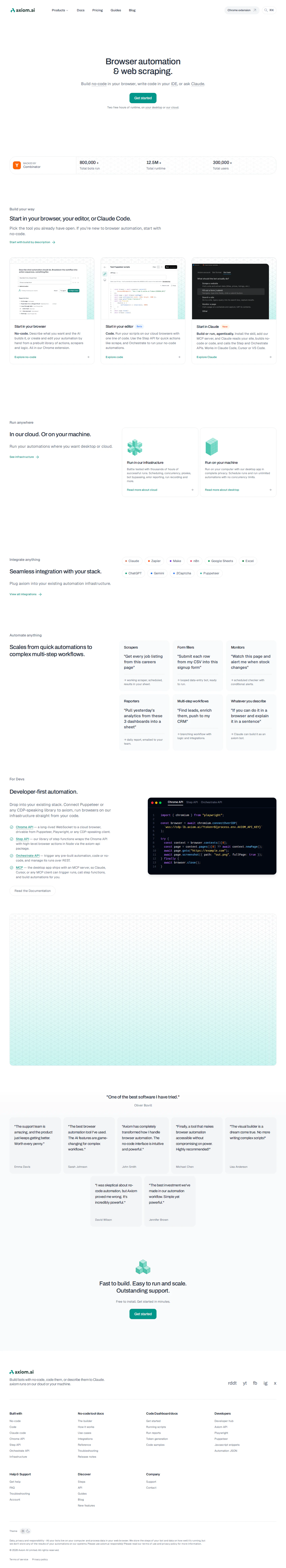 axiom.ai Landing Page