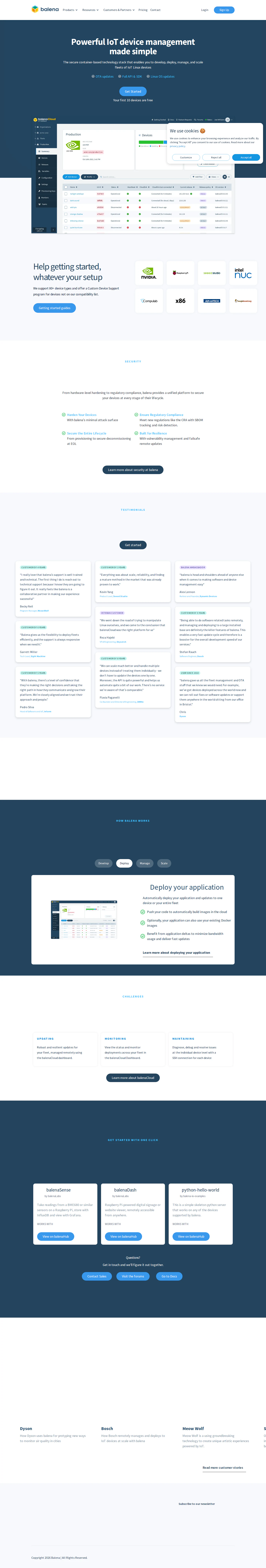 balena.io Landing Page