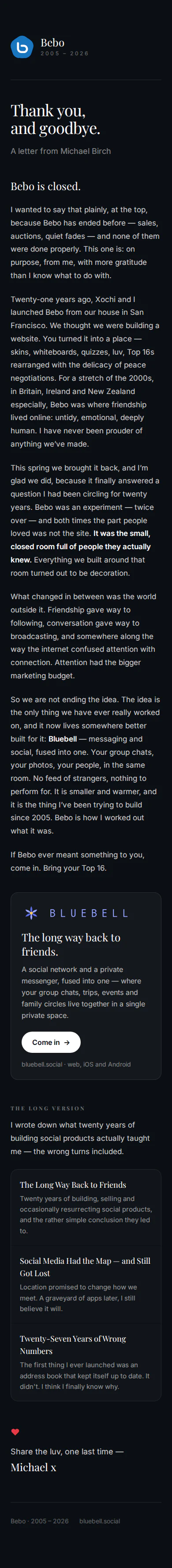 Click to zoom in fullscreen bebo.com Mobile View