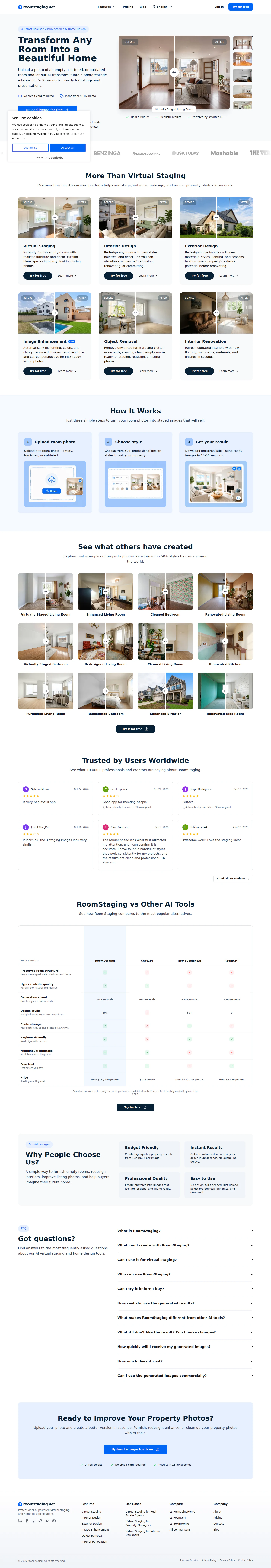 roomstaging.net Landing Page